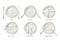 Vector 3d Realistic Ceramic, Porcelain White Plate with Golden Strip Set Isolated on White Background. Dining Etiquette