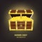 Vector 3d Realistic Closed and Opened Retro Vintage Antique Old Treasure Wooden brown Pirate Dower Chest with Golden