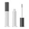 Vector 3d Realistic Closed, Opened White Lip Gloss, Lipstick Package, Black Lid Set Isolated on White. Glass Container