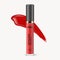 Vector 3d Realistic Closed Red Lip Gloss, Lip Stick Package, Black Cap, Lid, Lipstick Stroke Isolated. Glass Container