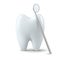 Vector 3d Realistic Dental Inspection Mirror for Teeth with Tooth Icon Closeup Isolated on White Background. Medical