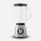 Vector 3d Realistic Electric Silver Steel Chrome Juicer Blender Appliance with Glass Container Icon Closeup Isolated on