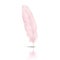 Vector 3d Realistic Falling Pink Flamingo Fluffy Twirled Feather with Reflection Closeup Isolated on White Background