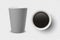 Vector 3d Realistic Gray Disposable Opened Paper, Plastic Coffee Cup for Drinks Icon Set Closeup Isolated on Transparent