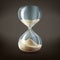 Vector 3d realistic hourglass with running sand