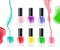 Vector 3d realistic isolated illustration of set glass bottles of nail polish