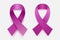 Vector 3d Realistic Lavender Purple Ribbon Set. Cancer Awareness Symbol Closeup. Cancer Ribbon Template. World Cancer