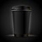 Vector 3d realistic luxury dark coffee cup