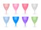 Vector 3d Realistic Menstrual Hygiene Silicone Cup Icon Set Closeup Isolated. Feminine Hygiene Icons. Front View. The