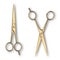 Vector 3d Realistic Metal Closed and Opened Stationery Scissors with Metal Handles Icon Set Closeup Isolated on White