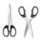 Vector 3d Realistic Metal Closed and Opened Stationery Scissors with Plastic Handles Icon Set Closeup Isolated on White