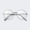 Vector 3d Realistic Metal Round Frame Glasses. Gray Silver, Steel Color Fram. Colorless Transparent Sunglasses for Women