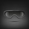 Vector 3d Realistic Military, Industrial Black Safety Glasses Icon Closeup Isolated on Black Background. Transparent
