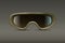 Vector 3d Realistic Military, Industrial Green Safety Glasses Icon Closeup Isolated on Green Background. Transparent