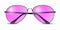 Vector 3d Realistic Modern Unisex Frame Glasses. Black Color Frame. Pink Transparent Sunglasses for Women and Men