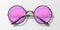 Vector 3d Realistic Modern Unisex Frame Glasses. Black Color Frame. Pink Transparent Sunglasses for Women and Men