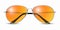Vector 3d Realistic Modern Unisex Frame Glasses. Gray Silver Color Frame. Orange Transparent Sunglasses for Women and