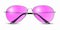 Vector 3d Realistic Modern Unisex Frame Glasses. Gray Silver Color Frame. Pink Transparent Sunglasses for Women and Men