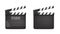 Vector 3d Realistic Opened Movie Film Clap Board Icon Set Closeup Isolated on Transparent Background. Design Template of