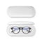 Vector 3d Realistic Plastic Round Black Rimmed Eye Glasses in White Case Box Set Closeup Isolated on White Background