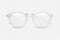 Vector 3d Realistic Plastic Round White Rimmed Eye Glasses Icon Closeup Isolated on Transparent Background. Women, Men