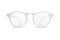 Vector 3d Realistic Plastic Round White Rimmed Eye Glasses Icon Closeup Isolated on White Background. Women, Men, Unisex