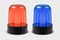 Vector 3d Realistic Red and Blue Police Flasher Siren Icon Set Closeup Isolated on Transparent Background. Light, Beacon