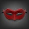 Vector 3d Realistic Red Carnival Face Mask for Party Decoration, Masquerade Closeup. Design Template of Mask for Man or