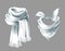 Vector 3d realistic red neck scarf, neckerchief