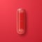 Vector 3d Realistic Red Pharmaceutical Medical Pill, Capsule, Tablet on Red Background. Front, Top View. Medicine