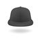 Vector 3d Realistic Render Black Blank Baseball Snapback Cap Icon Closeup Isolated on White Background. Design Template