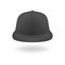 Vector 3d Realistic Render Black Blank Baseball Snapback Cap Icon Closeup Isolated on White Background. Design Template