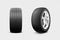 Vector 3d Realistic Render Car Wheel Icon Closeup Isolated on Transparent Background. Design Template of New Tires with