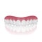 Vector 3d Realistic Render Denture Closeup Isolated on White Background. Dentistry and Orthodontics Design. Human Teeth