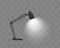 Vector 3d Realistic Render Illuminated Lamp Closeup Isolated on Transparent Background. Floor Lamp. Template of Electric