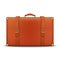 Vector 3d Realistic Retro Leather Brown Threadbare Suitcase With Metal Corners, Belts and Handle Icon Closeup Isolated