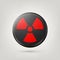 Vector 3d Realistic Round Red and Black Warning, Danger Nuclear Symbol Isolated on White Background. Radioactive Warning