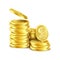 Vector 3d realistic stack of gold coins