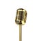 Vector 3d Realistic Steel Golden Retro Concert Vocal Microphone Icon Closeup Isolated on White Background. Design