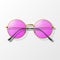 Vector 3d Realistic Trendy Round Frame Glasses Isolated. Sunglasses, Optics, Lens, Vintage Eyeglasses in Top View