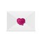 Vector 3d Realistic Vintage Heart Shaped Pink Stamp, Wax Seal, White Paper Envelope. Sealing Wax, Stamp, Label for