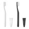 Vector 3d Realistic White and Black Hotel Plastic Blank Toothbrush and Tooth Paste Tube Set Isolated on White. Design