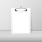 Vector 3d Realistic White Clipboard with Blank Paper and Metal Clip. Design Template for Notes, Mockup, Checklist