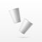 Vector 3d Realistic White Paper Glossy Disposable Cup for Beverage, Drinks Isolated on White Background. Coffee, Soda