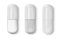 Vector 3d Realistic White and Transparent Medical Pill Icon Set Closeup Isolated on White Background. Design template of
