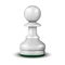Vector 3d Realistic White Wooden Pawn Icon Closeup Isolated on White Background. Design Template. Game Concept. Chess