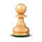 Vector 3d Realistic Wooden Pawn Icon Closeup Isolated on White Background. Design Template. Game Concept. Chess