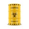 Vector 3d Realistic Yellow Barrel, Hazard Liquid. Caution, Radioactive, Hazardous Chemical Materials, Toxic Pollution