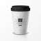 Vector 3d Relistic Paper or Plastic Disposable White Coffee Cup with Black Cap. Quote, Phrase about Coffee. Design