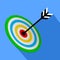 Vector 3d Target - Bullseye with Arrow - Dart on Blue Background